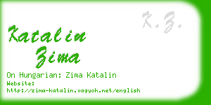katalin zima business card